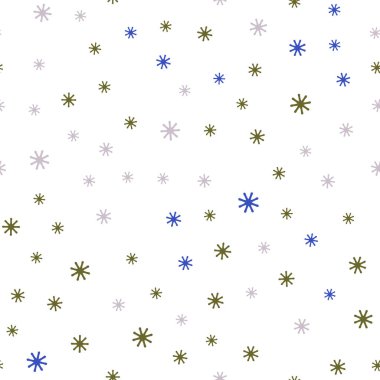 Açık Mavi, Sarı vektör dikişsiz desen noel kar taneleri ile.