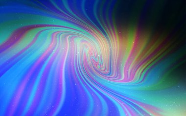 Açık mavi, galaksi yıldızları ile sarı vektör arka plan.