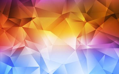 Açık Çok renkli vektör üçgen mozaik arka plan.