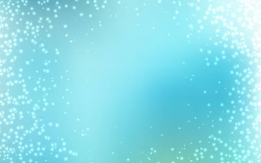 Açık mavi, astronomik yıldızlar ile yeşil vektör arka plan.