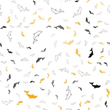 Yunuslar ile Koyu Turuncu vektör sorunsuz arka plan.