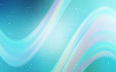 Açık mavi, yeşil vektör şablonu ile uzay yıldızları.