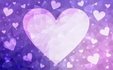 Doodle kalpli Açık Mor, Pembe vektör şablonu.