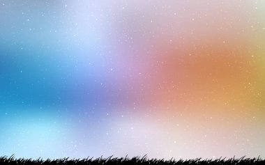 Açık Mavi, Uzay yıldızları ile sarı vektör şablonu.