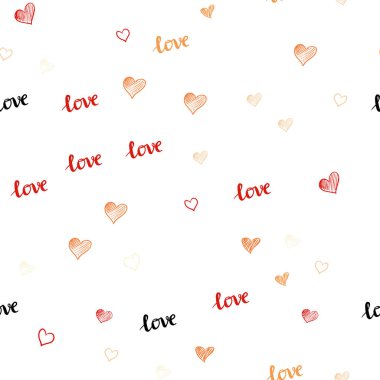 Işık Turuncu vektör kesintisiz zemin ifade Love You, kalpler ile.