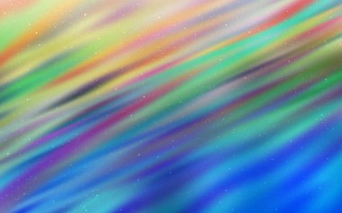 Açık mavi, galaksi yıldızları ile yeşil vektör arka plan.