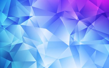 Açık Pembe, Mavi vektör üçgen mozaik şablon.