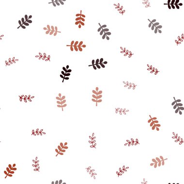 Koyu Yeşil, kırmızı vektör dikişsiz doodle zemin yaprakları ile.