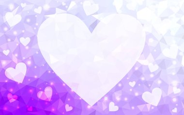 Güzel kalpler ile Açık Mor vektör doku.