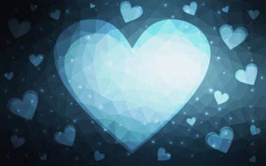 Shining kalpli koyu mavi vektör arka plan.