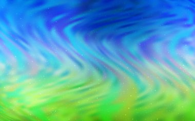 Açık mavi, kozmik yıldızlar ile yeşil vektör düzeni.