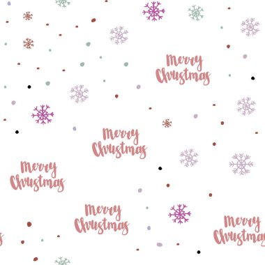 Noel kar taneleri ile Hafif Çok renkli vektör dikişsiz desen.