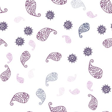 Koyu Mor, Pembe vektör yaprak ve çiçekler ile kusursuz doğal zemin.