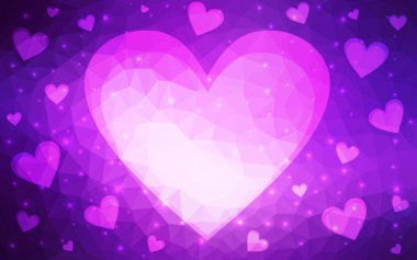 Açık Mor, Pembe vektör zemin tatlı kalpler ile.