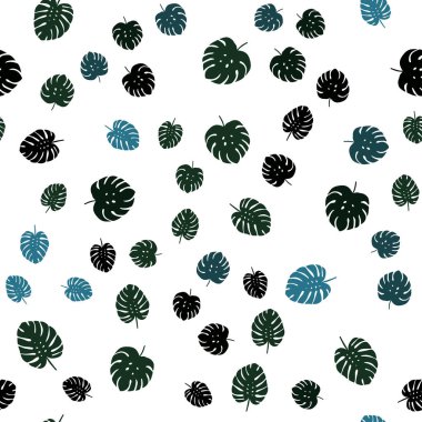 Yaprakları ile Koyu Yeşil vektör dikişsiz doodle desen.