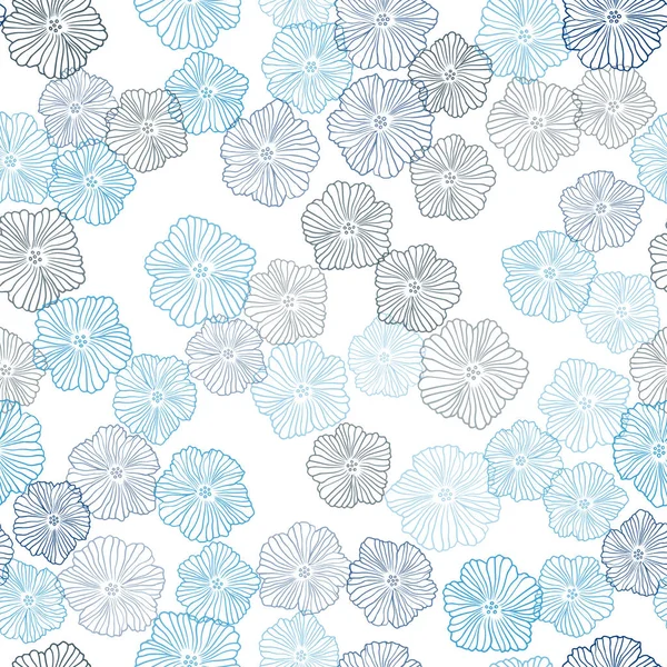 Vecteur bleu foncé motif élégant sans couture avec des fleurs . — Image vectorielle