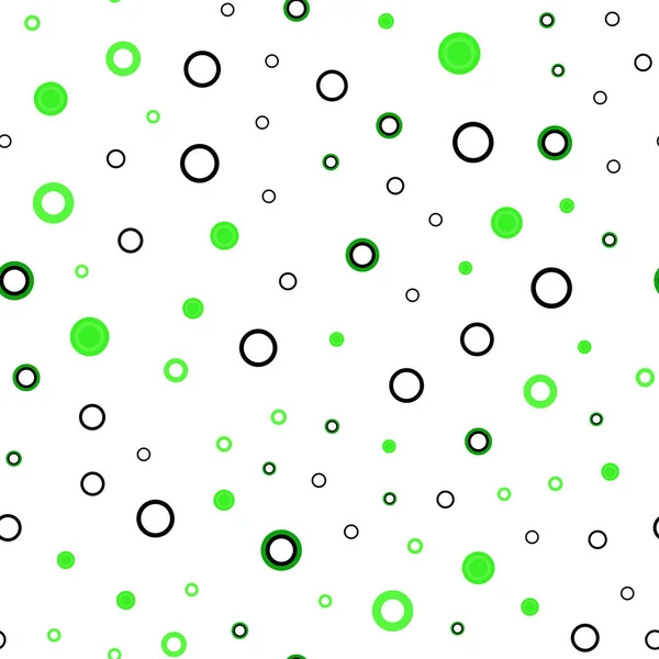 원 모양이 있는 밝은 녹색 벡터 원활한 레이아웃. — 스톡 벡터