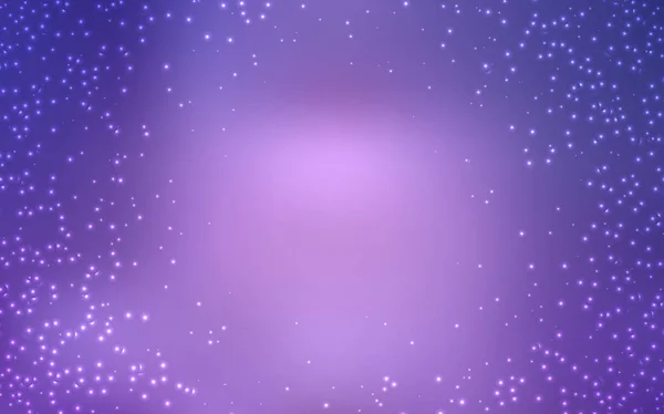 Agencement vectoriel violet clair avec étoiles cosmiques . — Image vectorielle