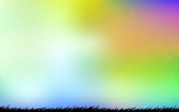Motif vectoriel multicolore clair avec étoiles du ciel nocturne . — Image vectorielle