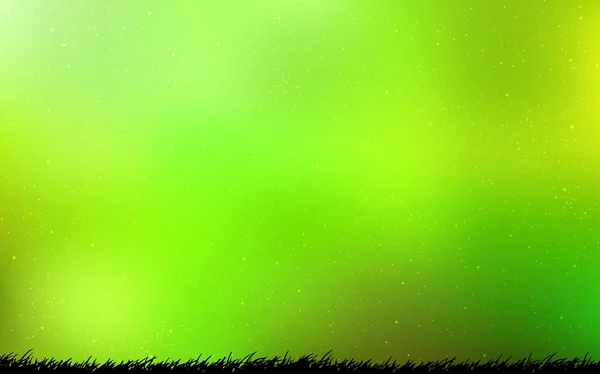 ライト グリーン、天の川の星を持つ黄色いベクトル テクスチャー. — ストックベクタ
