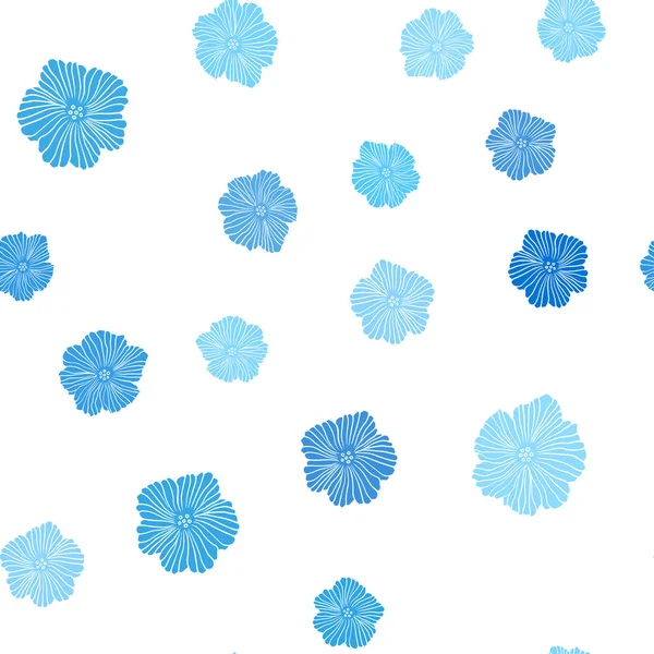 Light BLUE vector seamless elegant template with flowers. — Stock Vector