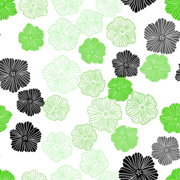 Oscuro vector multicolor fondo natural sin costuras con flores . — Archivo Imágenes Vectoriales