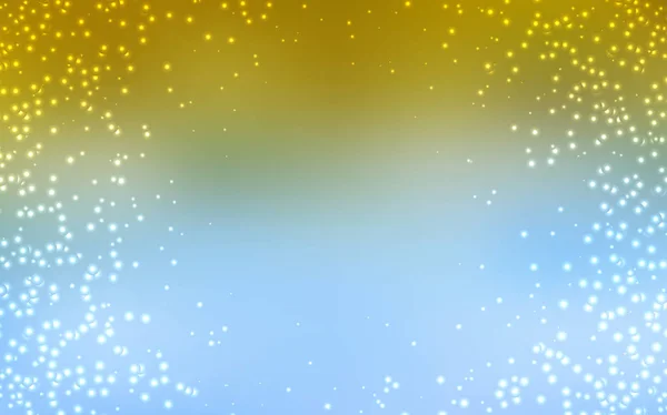 Azul claro, textura de vector amarillo con estrellas de la Vía Láctea . — Vector de stock