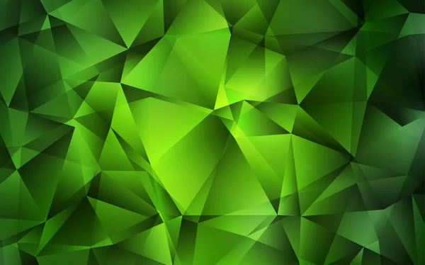 Lichtgroene vectorsjabloon met kristallen, driehoeken. — Stockvector
