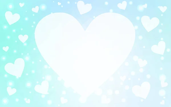 Licht blauwe vector achtergrond met zoete harten. — Stockvector