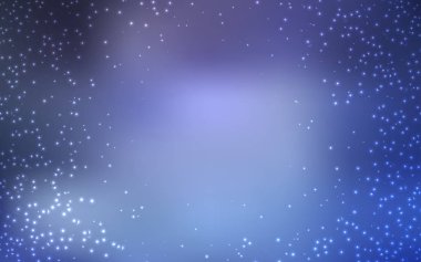 Gece gökyüzü desenle hafif mor vektör yıldız.