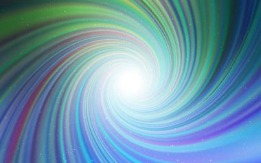 Açık mavi, galaksi yıldızları ile yeşil vektör arka plan.