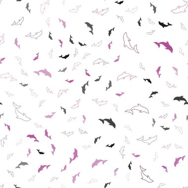 Yunuslar ile hafif pembe vektör sorunsuz arka plan.