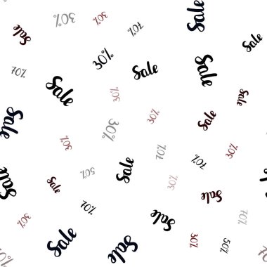 30, 50, 70 yüzde işaretleri ile Koyu Kırmızı vektör dikişsiz desen.