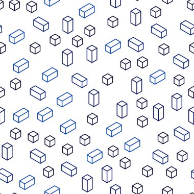 Koyu Mavi vektör sorunsuz, çizgiler, dikdörtgenler ile izometrik düzen.