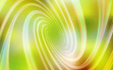 Açık yeşil, astronomik yıldızlar ile sarı vektör arka plan.