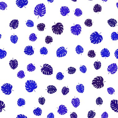 Açık Pembe, Mavi vektör yaprakları ile dikişsiz zarif arka plan.