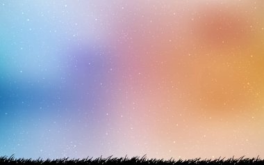 Açık Mavi, Gece gökyüzü yıldızları ile sarı vektör deseni.