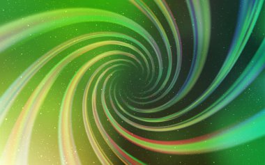 Kozmik Yıldızlar ile açık yeşil vektör düzeni.