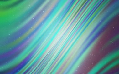 Açık mavi, gece gökyüzü yıldızlar ile yeşil vektör deseni.