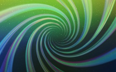 Açık mavi, astronomik yıldızlar ile yeşil vektör arka plan.