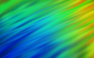 Açık mavi, galaksi yıldızları ile yeşil vektör arka plan.