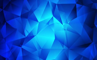 Kristalleri ve üçgenleri olan koyu mavi vektör şablonu.