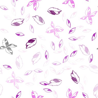 Açık Mor, Pembe vektör dikişsiz zarif arka plan yaprakları ile.