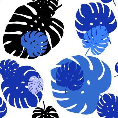 Açık Pembe, Mavi vektör yapraklar ile kesintisiz doğal zemin.