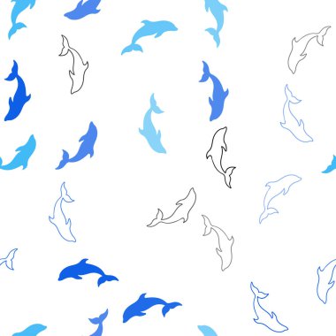 Yunuslar ile Lacivert vektör sorunsuz arka plan.