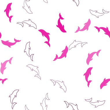 Yunuslar ile Koyu Pembe vektör dikişsiz doku.