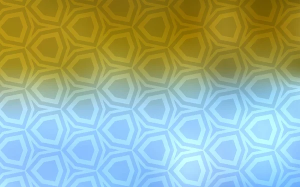 Hellblauer, gelber Vektorhintergrund mit Sechsecken. — Stockvektor