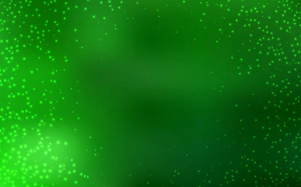 Hellgrüne Vektorschablone mit Raumsternen. — Stockvektor