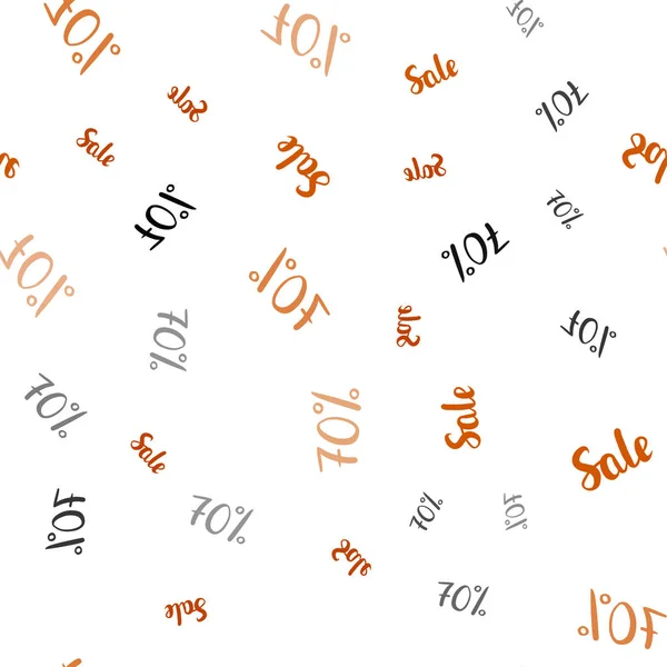 Светло-оранжевый вектор бесшовного покрытия с символами 70% продаж . — стоковый вектор