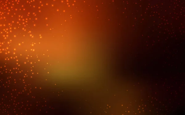 黑暗的橙色向量背景与星系星. — 图库矢量图片